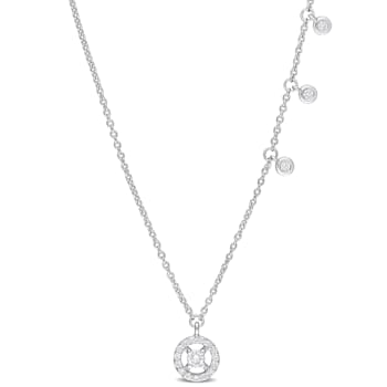 1/5 CT TW Diamond Charm Necklace in 14K White Gold