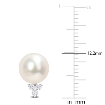 8-8.5 MM Freshwater Cultured Pearl and 1/8 CT TW Diamond Stud Earrings
in Sterling Silver