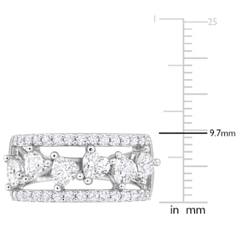 2 1/4 CT TGW Created White Sapphire Open Wide Band Ring in Sterling Silver