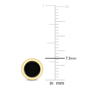 5/8ctw Black Onyx Stud Earrings in 18K Yellow Gold Over Sterling Silver