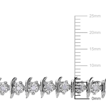 1/2 CT TW Diamond Tennis Bracelet in Sterling Silver