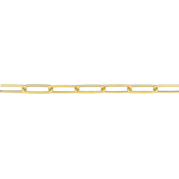 5MM Polished Paperclip Chain Bracelet in 18K Yellow Gold Over Sterling Silver