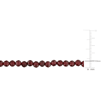16 CT TGW Garnet Beaded Necklace with Yellow Plated Sterling Silver Clasp