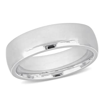 Men's 6.5mm Comfort Fit Wedding Band in 14K White Gold