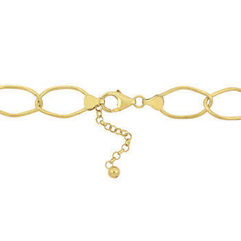 14-20 MM Pink Freshwater Cultured Pearl Oval Link Necklace in 18K Yellow
Gold Over Sterling Silver