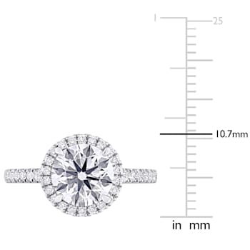 2 3/8 CT TW Lab-Grown Diamond Halo Engagement Ring in 14K White Gold