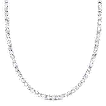 7ctw Lab-Grown Diamond Tennis Necklace in 14K White Gold