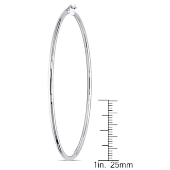 65 MM Hoop Earrings in 10k Polished White Gold