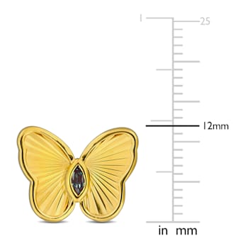 1/4 CT TGW Created Alexandrite Butterfly Stud Earrings in Yellow Plated
Sterling Silver