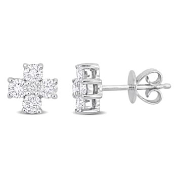 4/5 CT TW Diamond 4-Stone Stud Earrings in Platinum