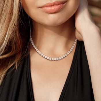 10 4/5ctw Lab-Grown Diamond Necklace Necklace in 14K White Gold