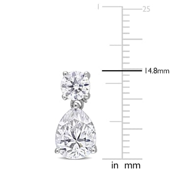 5.00ctw DEW Created Moissanite Two-Stone Earrings in Sterling Silver