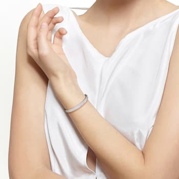 5 3/4 CT TGW Lab Grown Diamond Triple Row Bangle in 14k White Gold