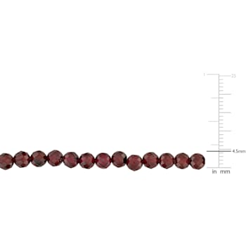 6 CT TGW Garnet Beaded Bracelet with Yellow Plated Sterling Silver Clasp
