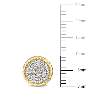 1/3 CT TW Diamond Pave Stud Earrings in 10k Yellow Gold