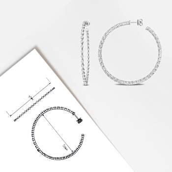 2 3/4 CT TW Lab-Grown Diamond Inside-Out Hoop Earrings in 14K White Gold
