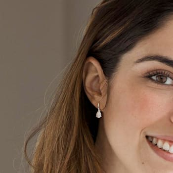 2 3/4 CT TGW Created Moissanite Teardrop Earrings in Sterling Silver