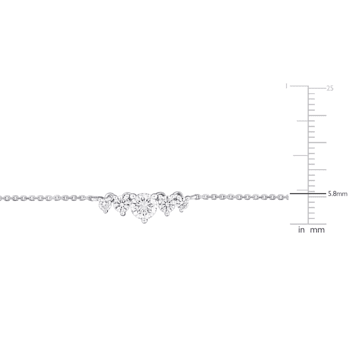 5/8ctw Lab-Grown Diamond 5-Stone Necklace in 14K White Gold