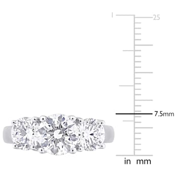3 CT TW Lab-Grown Diamond 3-Stone Ring in 14K White Gold