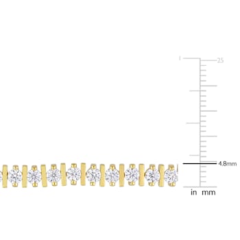 4 1/2 CT DEW Created Moissanite Bar Tennis Bracelet in Yellow Plated
Rhodium Over Sterling Silver