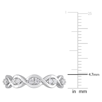 1/4 CT DEW Created Moissanite Anniversary Ring in Sterling Silver