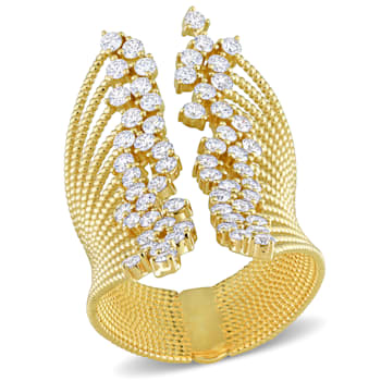 1 4/5 CT TW Diamond Multi-Row Open Cocktail Ring in 14K Yellow Gold