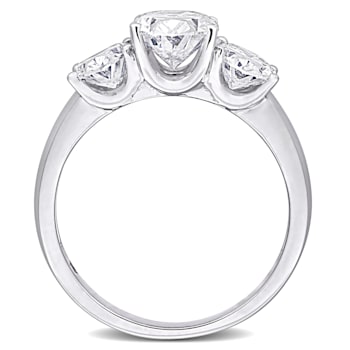 3 CT TW Lab-Grown Diamond 3-Stone Ring in 14K White Gold