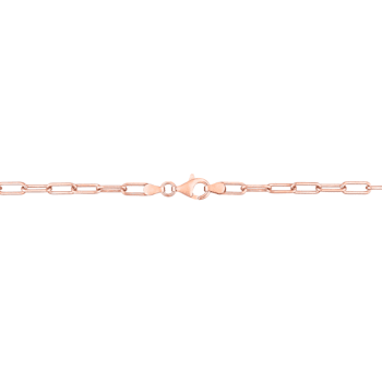 3.5MM Polished Paperclip Chain Bracelet in 18K Rose Gold Over Sterling Silver