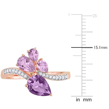 1 3/5 CT TGW Amethyst, Rose de France and 1/10 CT TW Diamond Toi et Moi
Ring in 14K Rose Gold