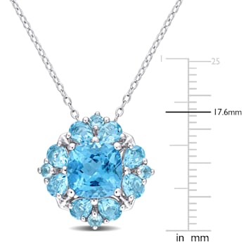 4 1/6 CT TGW Swiss Blue Topaz Quatrefoil Floral Pendant with Chain in
Sterling Silver