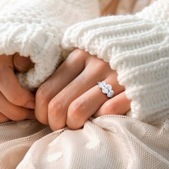 3 CT TW Lab-Grown Diamond 3-Stone Ring in 14K White Gold