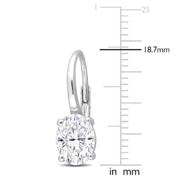 2 1/2 CT TGW Created Moissanite Drop Earrings in Sterling Silver