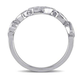 Diamond Heart Ring in Sterling Silver