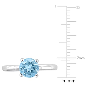 1 3/5 CTW Sky Blue Topaz Solitaire Ring in Sterling Silver
