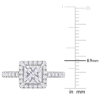1 1/2 CT TGW Lab Grown Diamond with Tsavorite Accent Halo Engagement
Ring in 14K White Gold