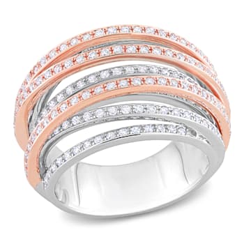 1 1/4 CT TW Diamond Split Shank Ring in 14K 2-Tone Gold
