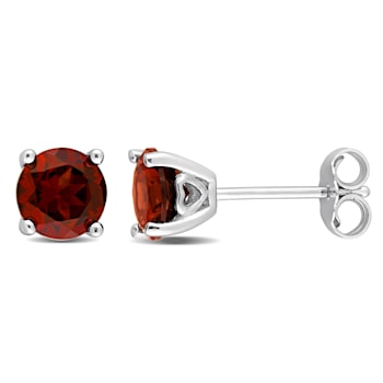 2 CT TGW Garnet Stud Earrings in Sterling Silver
