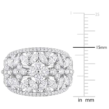 3 3/8 CT TGW Lab Grown Diamond Wide Band Ring in 14K White Gold