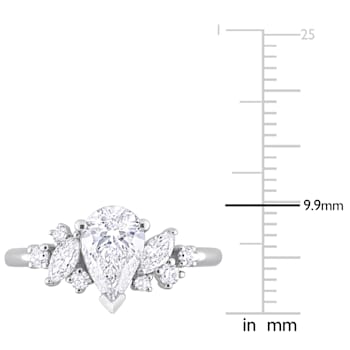 1 3/8 CT TGW Lab Grown Diamond Engagement Ring in 14K White Gold