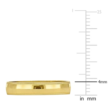 Ladies 4mm Polished Finish Wedding Band in 10K Yellow Gold