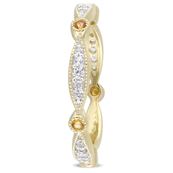 3/8 CTW Created Yellow and Created White Sapphire Ring in Yellow Plated
Sterling Silver