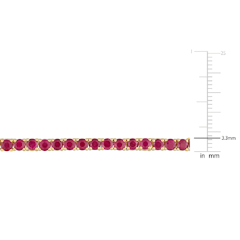 16 1/5 CT TGW Ruby Tennis Necklace in 14K Yellow Gold