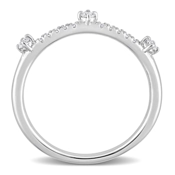1/7 CT TGW Lab Grown Diamond Anniversary Style Band Ring in Platinum
Plated Sterling Silver