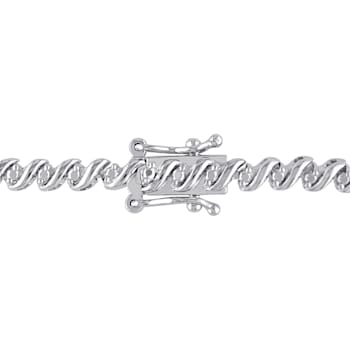 1/2 CT TW Diamond S-Shape Tennis Bracelet in Sterling Silver