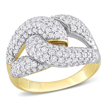 1 3/8 CT TW Diamond Knot Design Cluster Ring in 14K 2-Tone Gold
