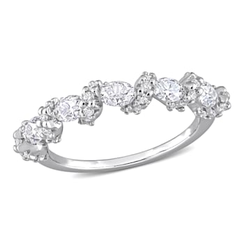 1 1/4 CT DEW Created Moissanite Anniversary Ring in Sterling Silver