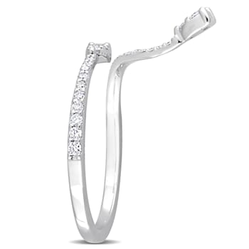 1/4 CT TW Diamond Semi-Eternity Open Twist Ring in 14K White Gold