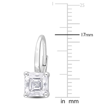 3 CT TGW Created Moissanite Drop Earrings in Sterling Silver