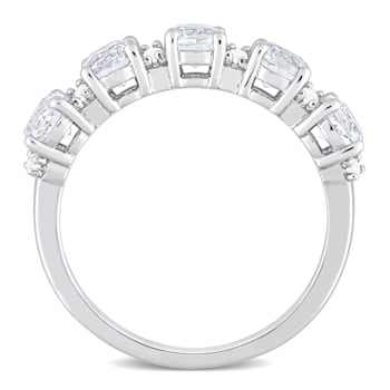 1 5/5 CTW White Topaz Anniversary Style Band Ring in Sterling Silver