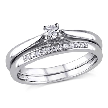 1/6 CT TW Diamond Bridal Set in Sterling Silver